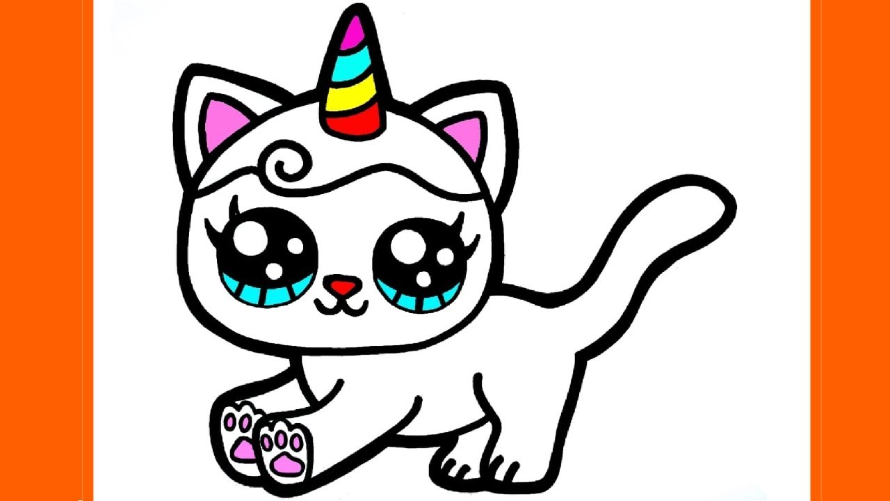 Como desenhar um Gatinho fofo Kawaii ❤ Desenhos Kawaii - Desenhos