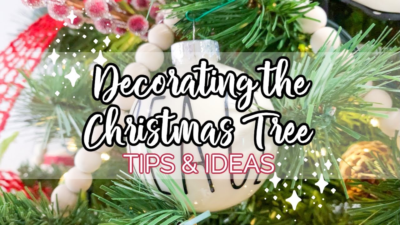 CHRISTMAS TREE DECORATING, BEAD GARLAND & RIBBON