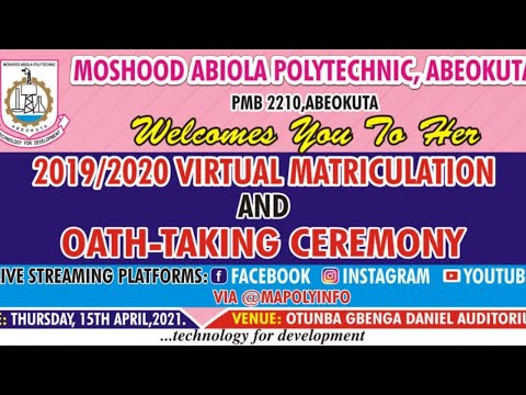 2019/2020 Virtual Matriculation and Oath Taking Ceremony