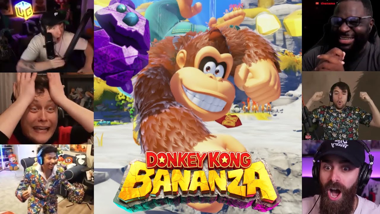 Реакция ютуберов на подборку Donkey Kong Bananza
