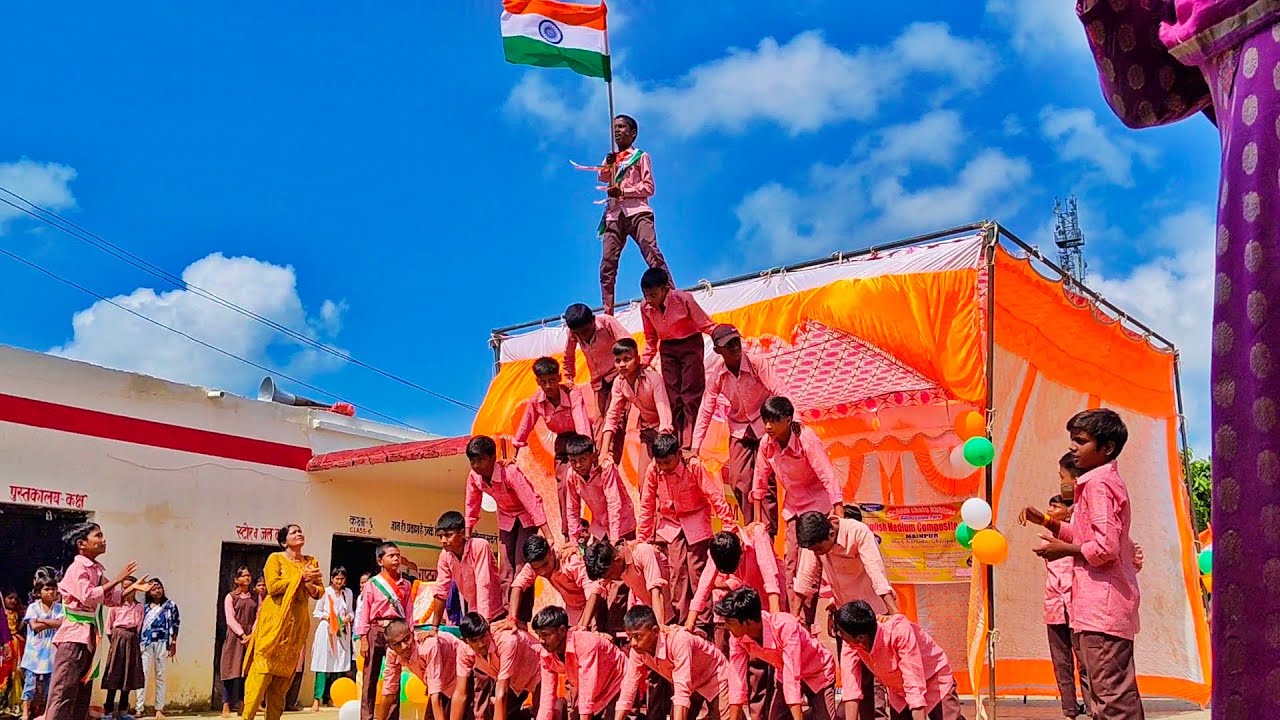 15 August dance pyramid #15august #school #pyramid 