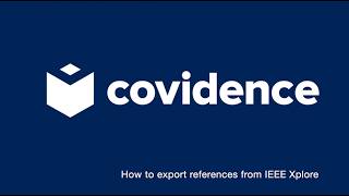 How to export references from IEEE Xplore