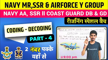 Coding decoding questions,navy ssr/mr reasoning,airforce y group reasoning,coast guard reasoning