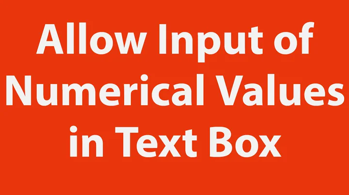 How to allow only input of numerical values in userform text-box using Excel VBA