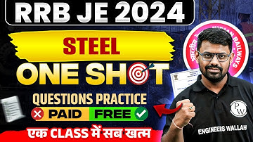 STEEL STRUCTURE In ONE SHOT Questions Practice | RRB JE Civil Engineering Classes | STEEL STRUCTURE