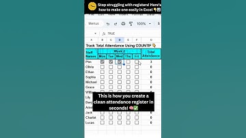Smart attendance tracker in minutes 😎 #excel #exceltips #exceltutorial #exceltricks #excelformula