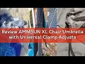 Review AMMSUN XL Chair Umbrella with Universal Clamp Adjustable 47 inches and 360-degree Swivel UPF