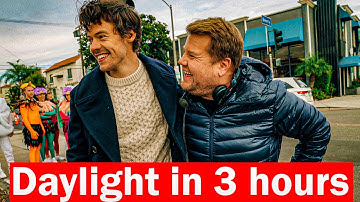 Harry Styles and James Corden Crash Fans