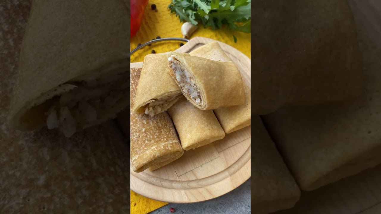 Блинчики с мясом и рисом из натуральных продуктов! Больше фермерского здесь 