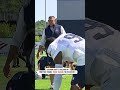 Kayshon Boutte cracking up from Mike Vrabel trash talking the receivers 😂