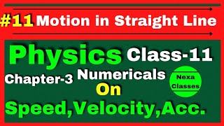 Motion in Straight Line Class 11 Physics || Numerical On Speed, Velocity & Acceleration Ch3 Class11