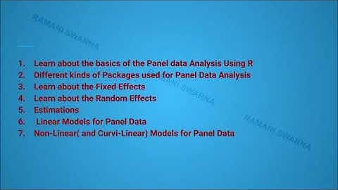 Panel Data Analysis Using R: An Introduction