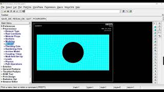 Analysis of plate with circular hole at center using ANSYS APDL