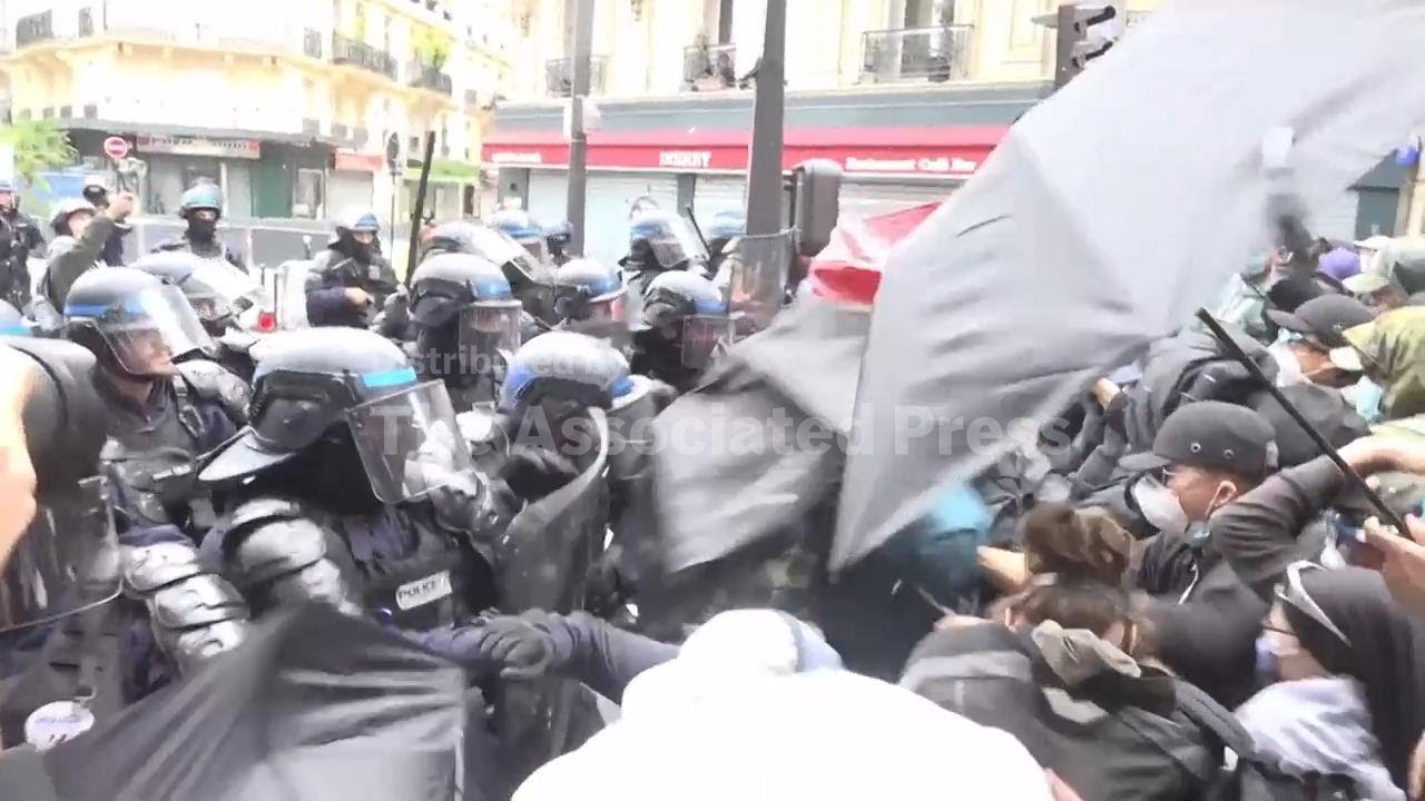 Clashes between police and protesters near Paris' Gare du Nord train station