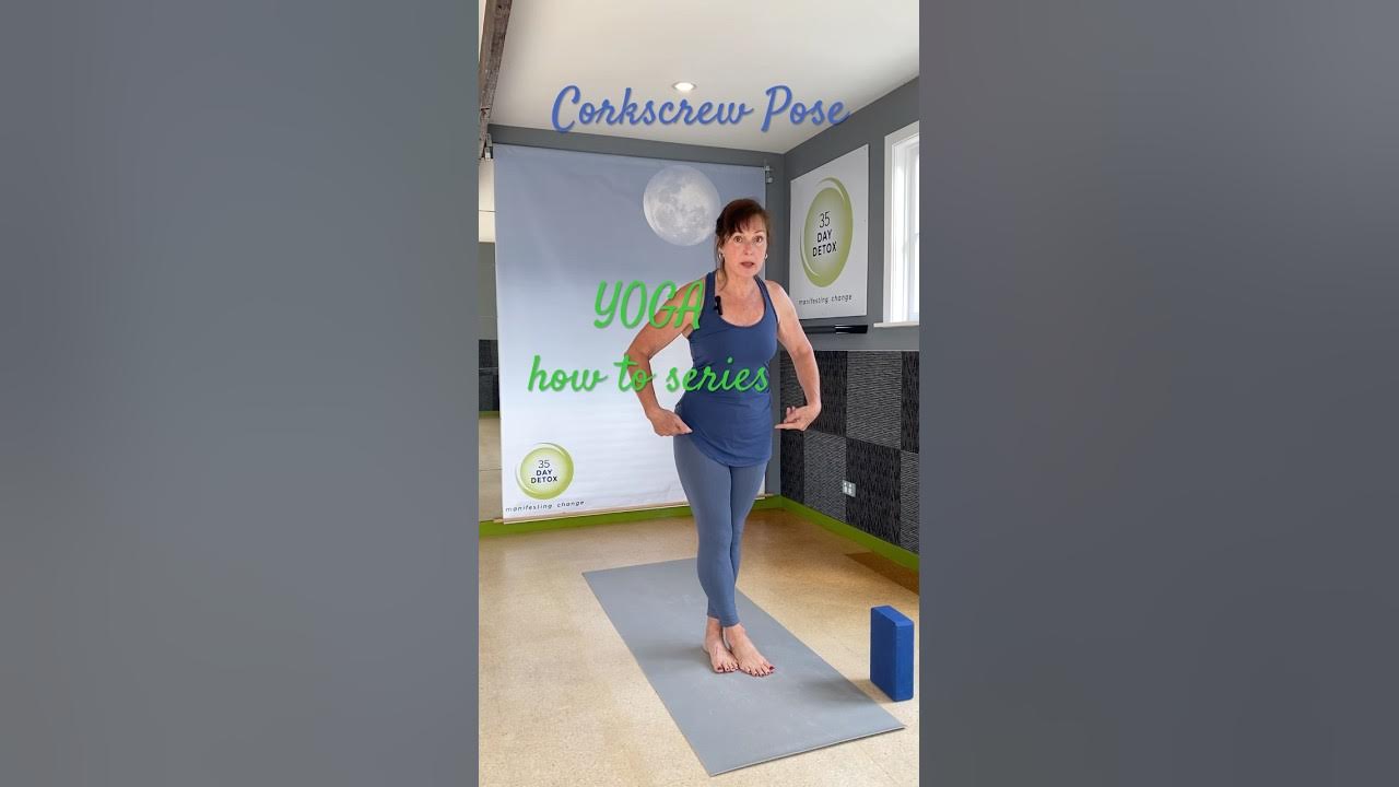 Yoga - how to do Corkscrew Pose. Deep yoga stretch for the outside of