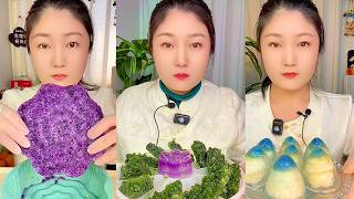 Purple Crystal Jelly Flower Dessert and Gradient Cone Jellies
