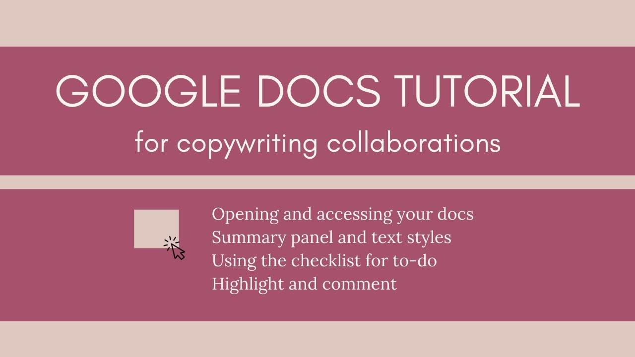 Google Docs Tutorial for Copywriting Collaborations YouTube