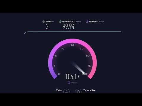     100  اختبار سرعه الانترنت لشركة زين السعودية 100 ميغا