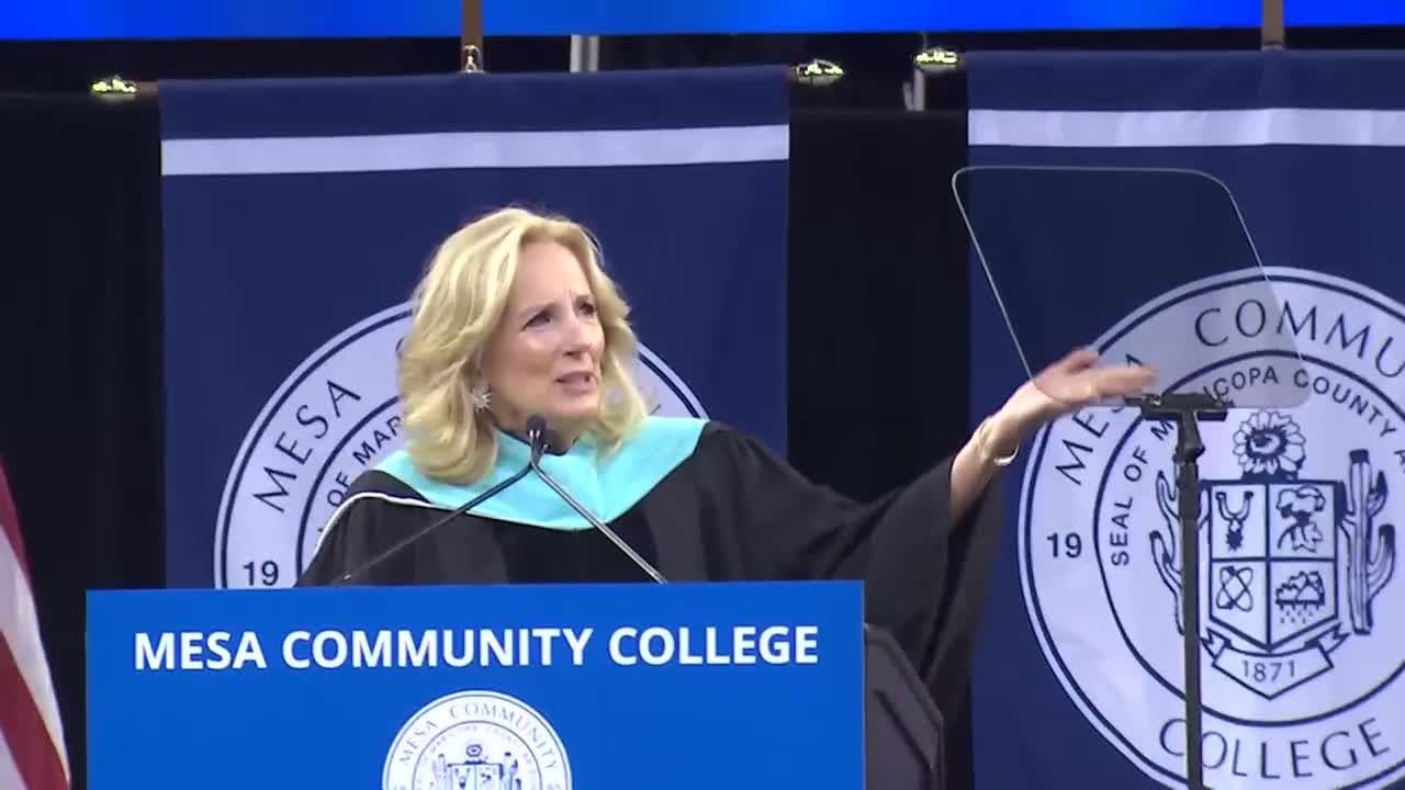 First Lady Dr. Jill Biden addresses community college graduates in ...