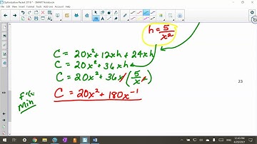 Calculus I Optimization Review #8 Minimum Cost of a storage container