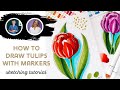 Sketching tutorial draw a tulip with alcoholbased markers