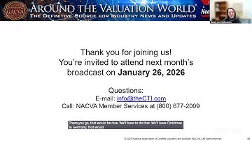 DEC 8 | Around the Valuation World® International | 9:00 a.m. (MT) | 1 hour(s) per day