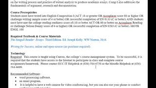 Composition I Syllabus