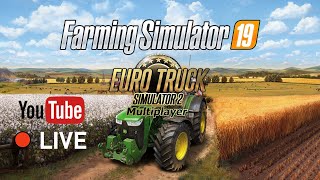 FS19,ETS2 z Aeroline Live Farming Simulator 19,Euro Truck Simulator 2 Sobotni Stream