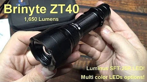 Brinyte ZT40 Flashlight Kit Review! (1,650 Lumens, Luminus SFT-25R LED, Tactical Zoomie, 21700!)