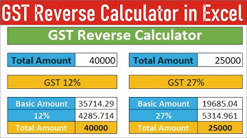 How to Make GST Reverse Calculator in Excel | MRB Tech Solutions