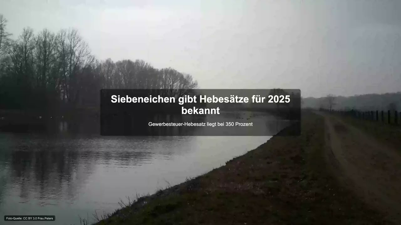 Siebeneichen gibt Hebesätze für 2025 bekannt - Gewerbesteuer News