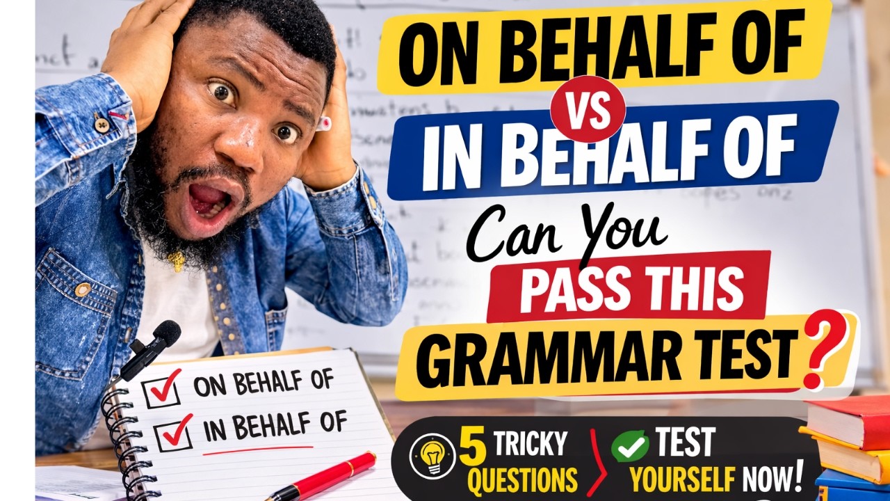 English grammar exercise on 