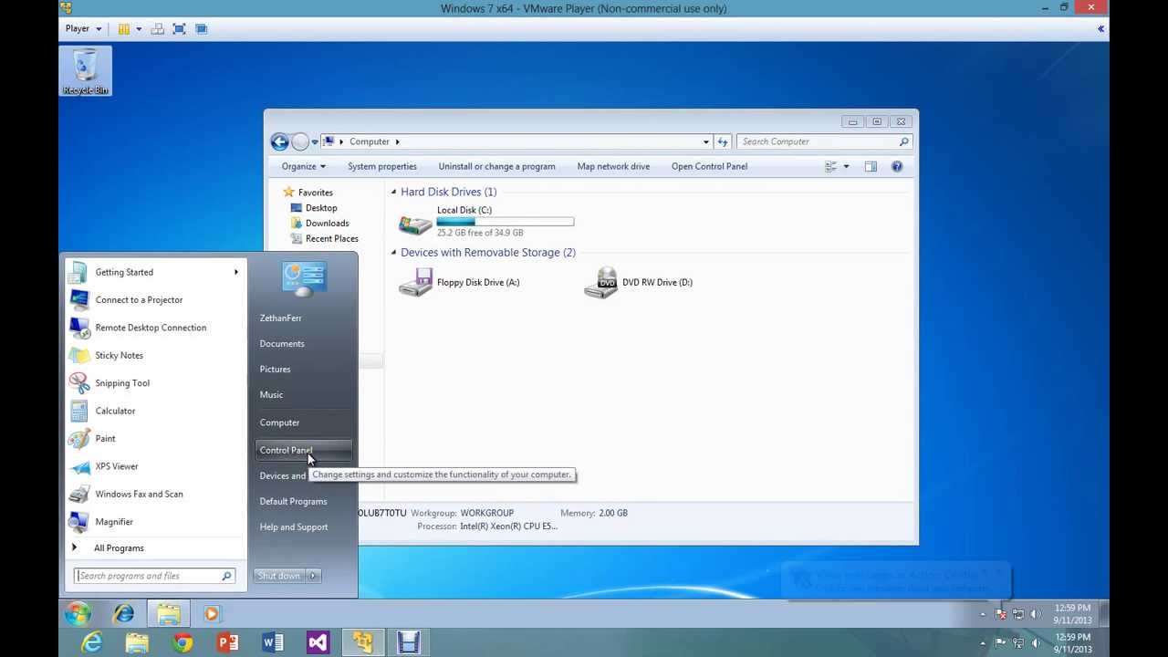 Virtual Machine - Windows 7 - YouTube