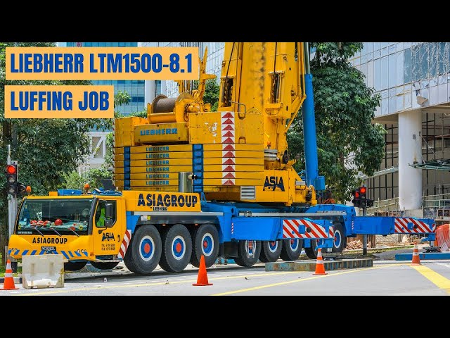Asiagroup's Liebherr LTM1500-8.1 91m luffing jib assembly - YouTube