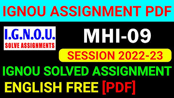 MHI-09 Solved Assignment 2022-23 in English, MHI 9 Solved Assignment 2023, MHI 9 Assignment
