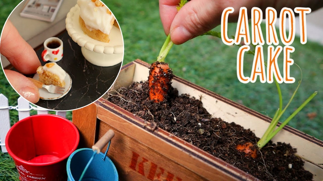【ミニチュア料理】人参ケーキ  食べられるミニチュアフード #209 carrot cake