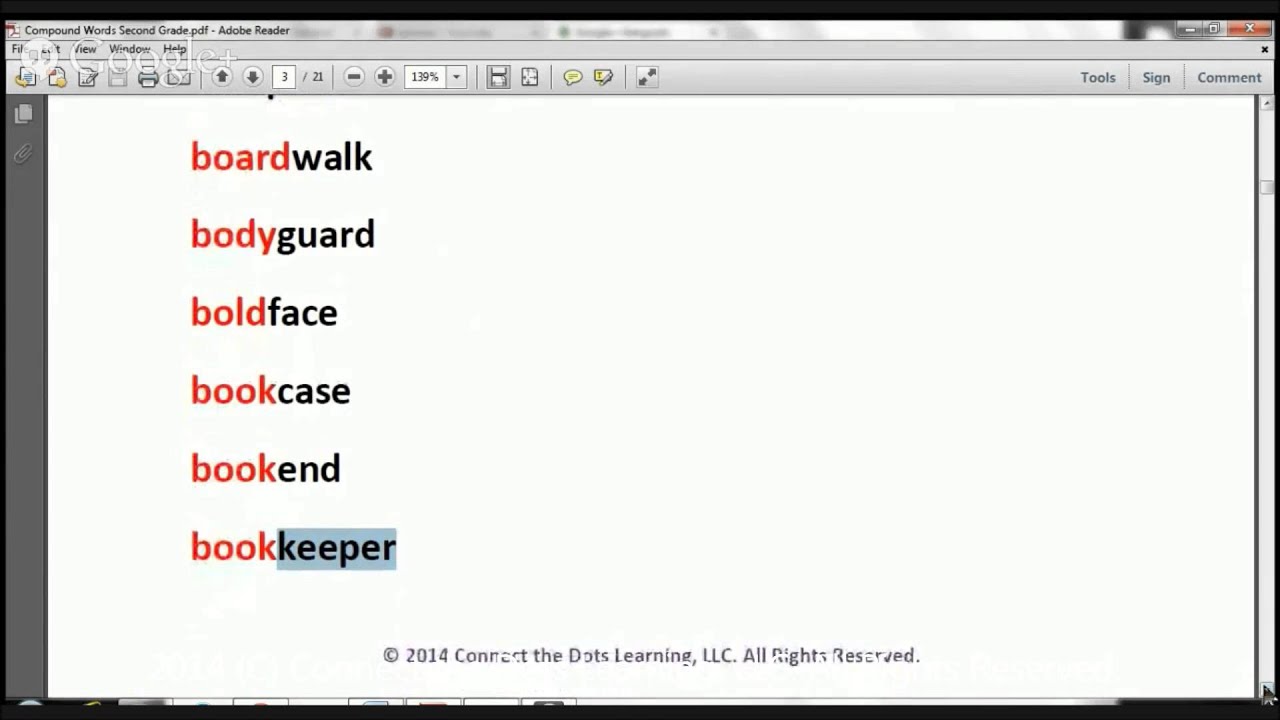 Second Grade Compound Words Reading Lesson 3 - YouTube