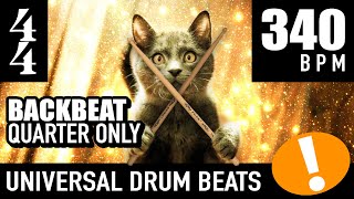 Play Too! 4/4 Backbeat - Quarter Only [340 BPM] Universal Drum Beat Backing Track