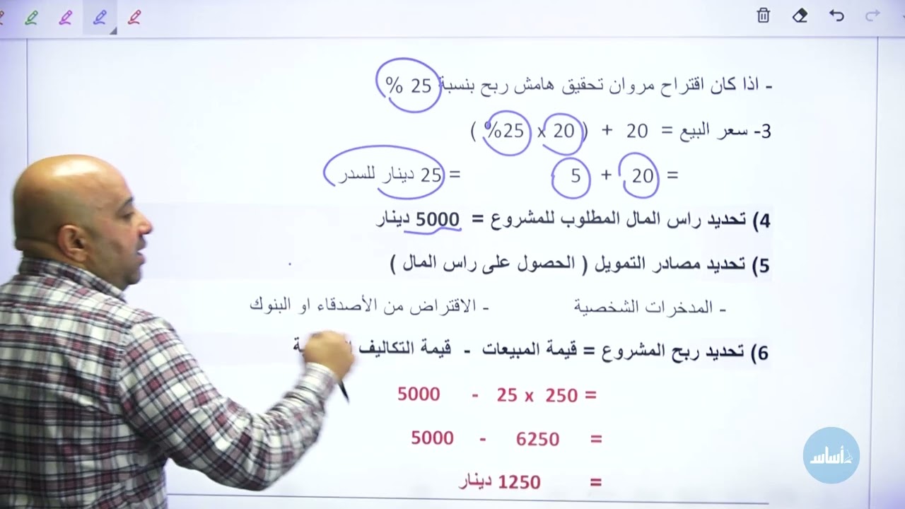 الصف العاشر 🔟- الثقافة المالية - الدرس الرابع : إنشاء المشروع , مع أ.مروان محارمة