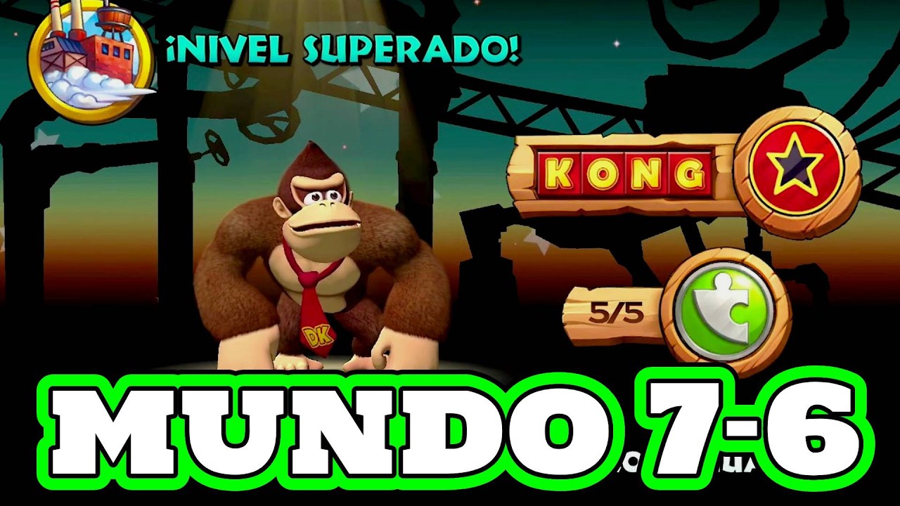TODAS las PIEZAS de PUZZLE del Mundo 7-6 Interruptores Infames en Donkey Kong Country Returns HD