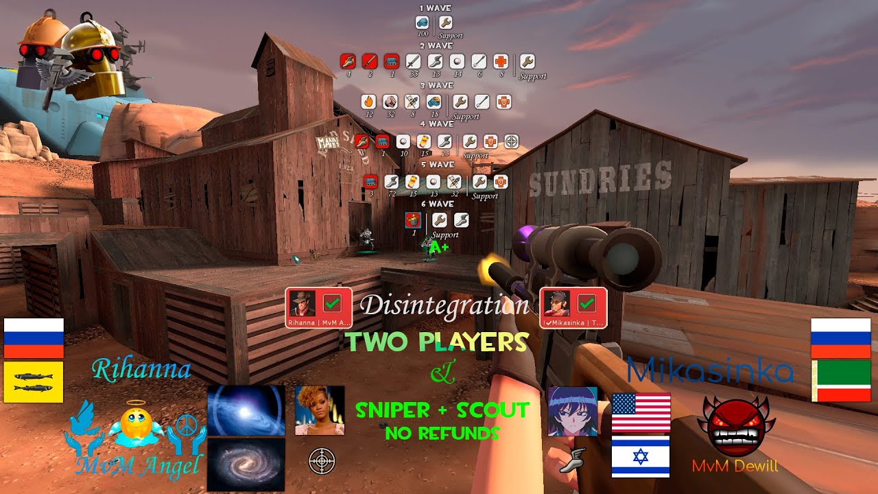 TF2 MvM Disintegration Sniper + Scout NR A+ (Two players only).   