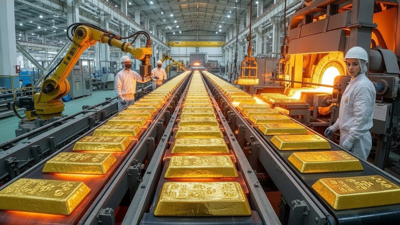 Inside the 24K Gold Factory 🪙 From Ore to Pure Gold Bars
