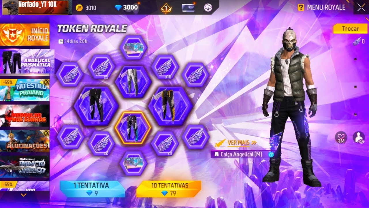 Пытаюсь получить фиолетовые штаны Angelic Pants в Free Fire | Получилось? | Это легко