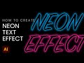 How to create neon text effect in 1 Minute | adobe illustrator