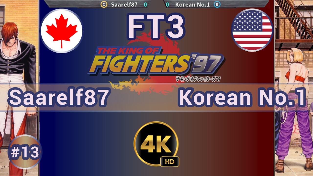 KOF 97 - 🇨🇦 Saarelf87 vs Korean No.1 🇺🇸 FT3 / 4K 60 FPS #kof97 #thekingoffighters #t99h #fightcade