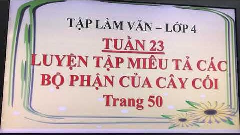 TẬP LÀM VĂN - LỚP 4 | LUYỆN TẬP MIÊU TẢ CÁC BỘ PHẬN CỦA CÂY CỐI (Tr.50) | TUẦN 23 | TH QUYẾT THẮNG