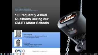 Safety Webinar: Frequently Asked Questions During our CM ET Motor Schools