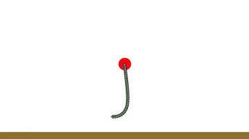 Elastic thick string in gravitational potential. 8K 60fps Realistic Slow Motion Physics Simulation