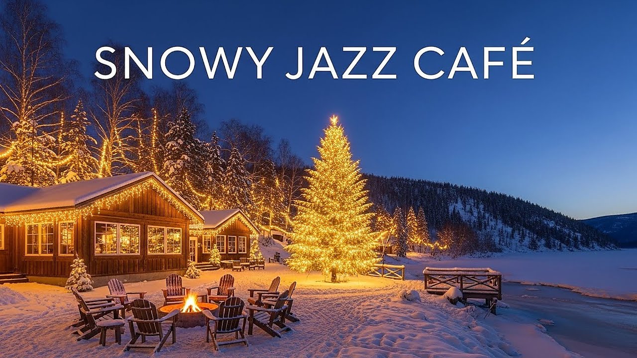 Vintage Christmas Jazz by the Fireplace 🎄 Snowy Old Town Café Ambience for Nostalgic Winter Nights