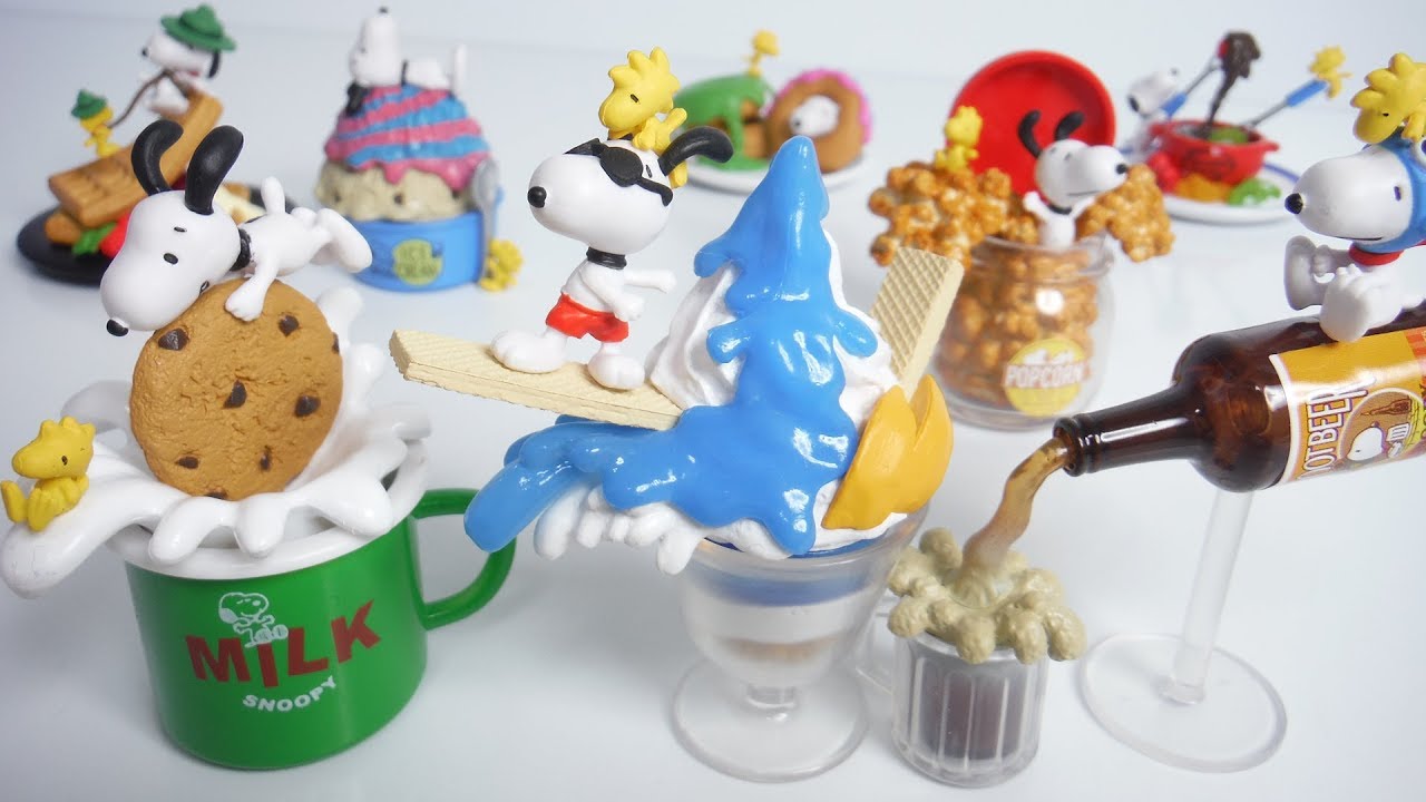 Snoopy Dreaming Of Sweets スヌーピー ドリーミングオブスイーツ 全８種 開封 配列 Peanuts リーメント Re Ment 食玩 Japanese Candy Toys Youtube